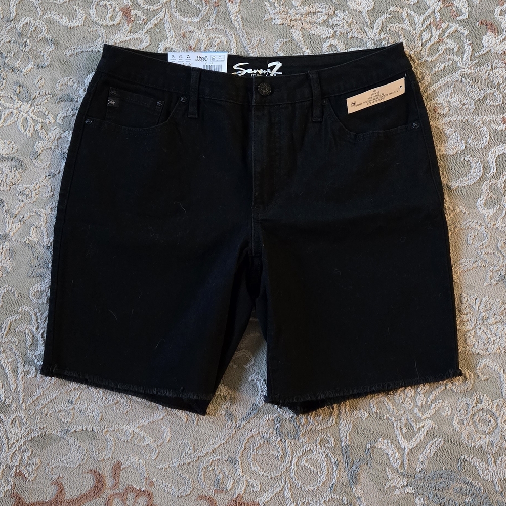 Seven7 Black Denim Shorts